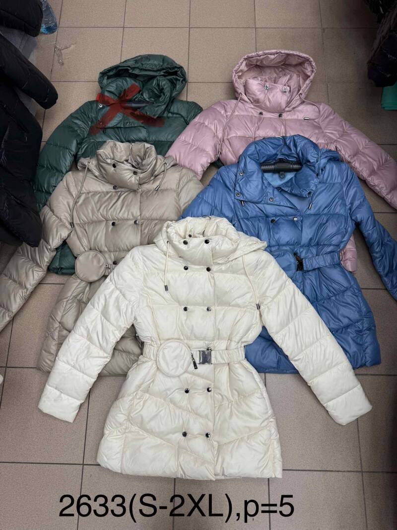 Kurtki damskie zimowe Roz S-2XL, 1 Kolor Paczka 5 szt